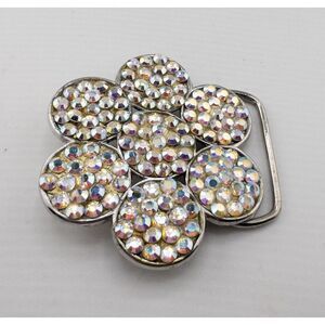 Sparkle Crystal Flower‎ Bling Belt Buckle
